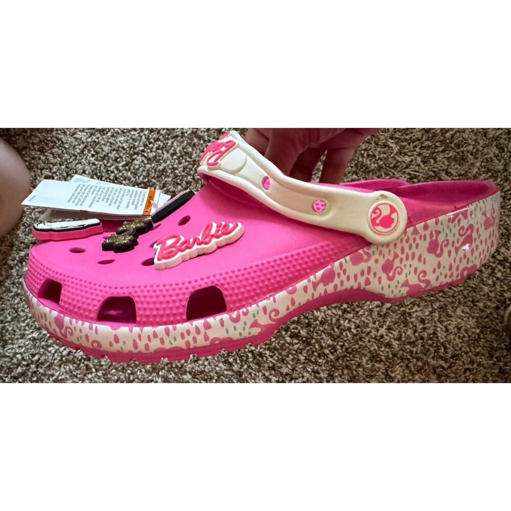 NWT Crocs Barbie Classic Clog Limited Edition W/Jibbetz Charms Men 9 Women 11 - Picture 4 of 4
